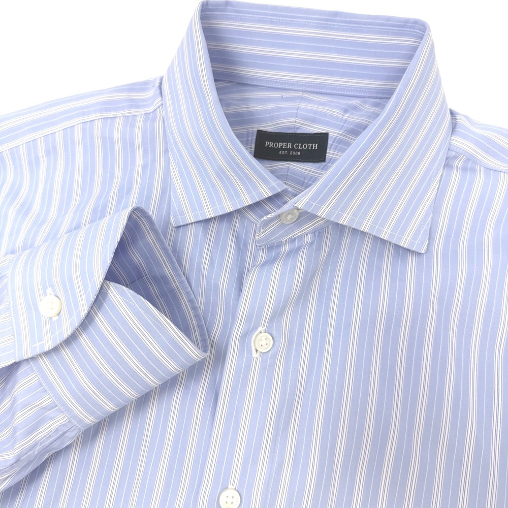 Proper Cloth Mens Size 16 32 Fancy Stripe Stanton 120s Broadcloth Dress Shirt